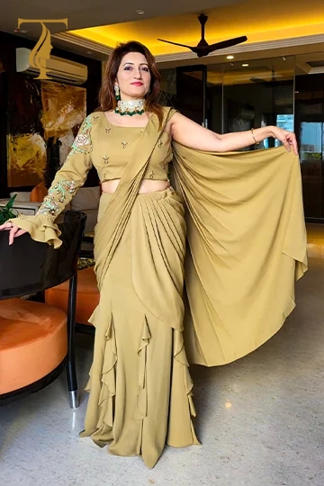 Mustard Saree