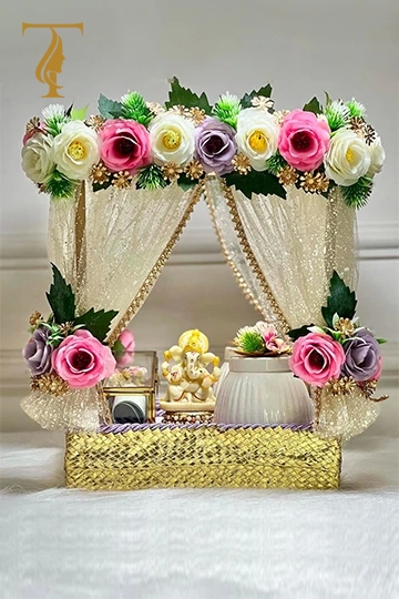 First card invite All 4 side open All 4 side open Mandap design 2 jars and Ganesh ji 