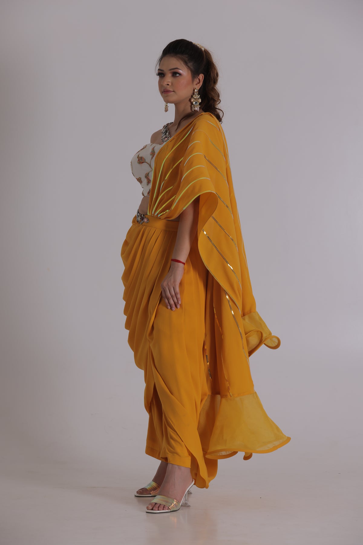 Yellow Saree With White Blouse 2