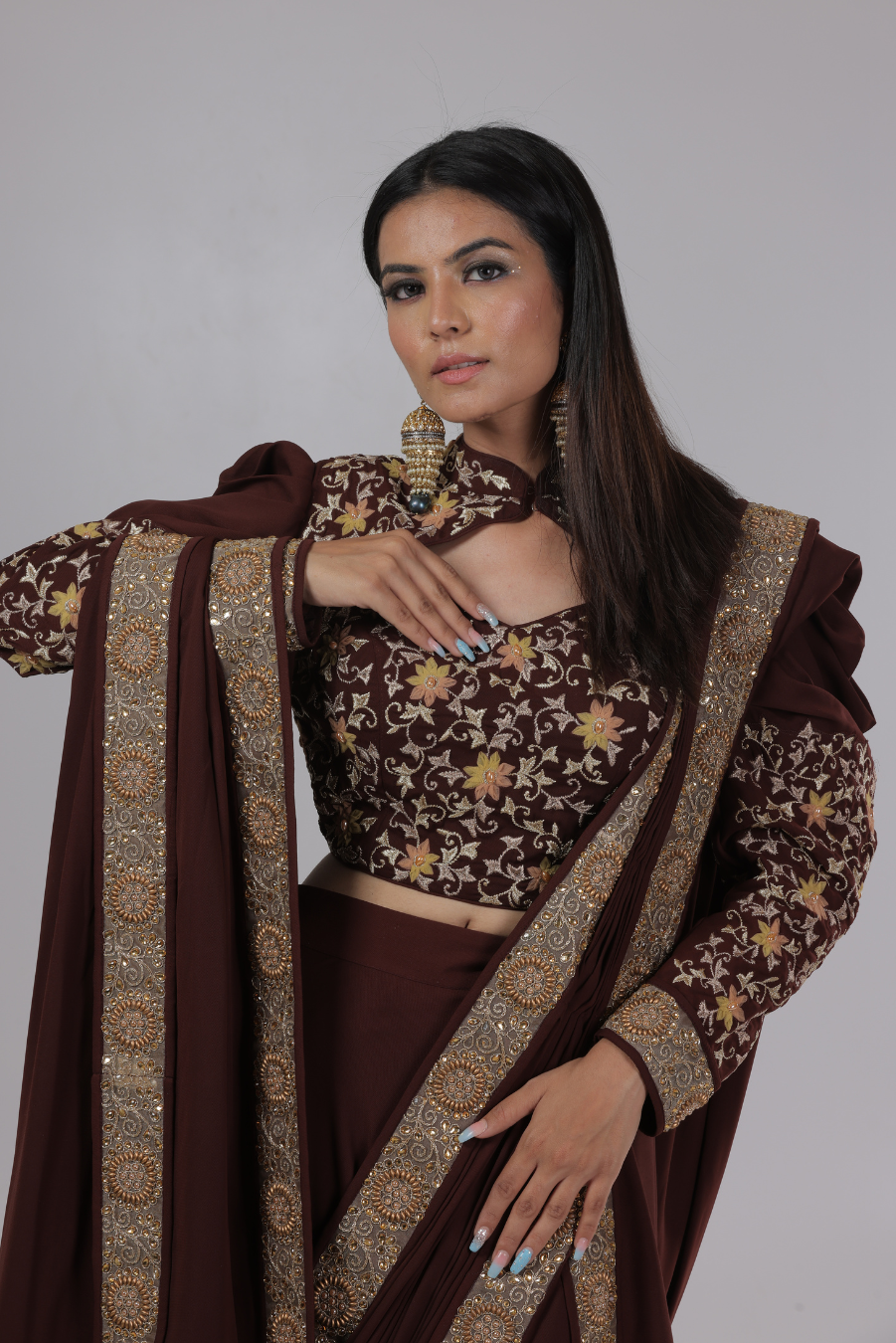 Maroon Vibrant Saree 1